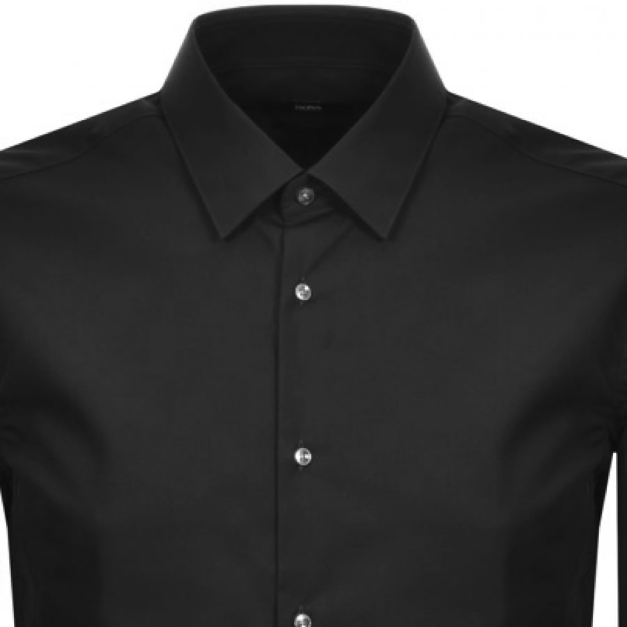 Alternative Image for ProductBOSS Isko Slim Fit Long Sleeve Shirt Black3